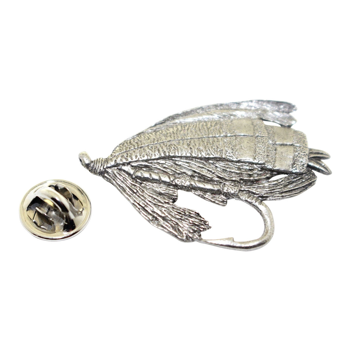 Salmon Fly Pin ~ Antiqued Pewter ~ Lapel Pin ~ Sarah's Treats & Treasures